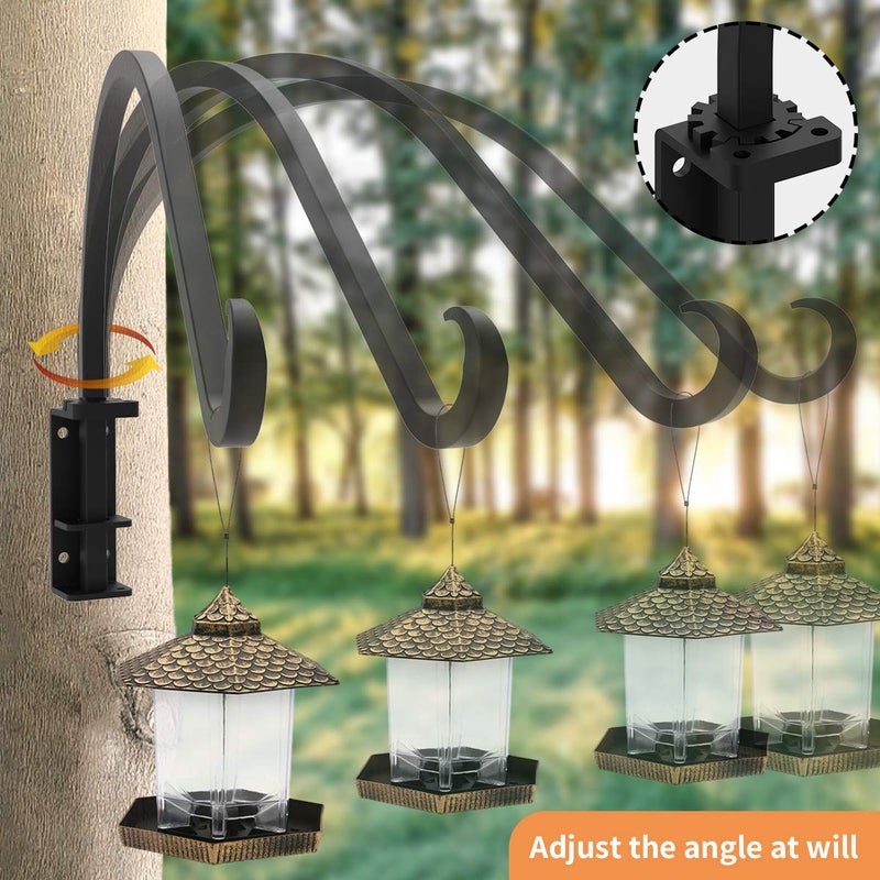 Foozet Swivel Plant Hanger for Hanging Plant, Plant Hanging Holder,Heavy Duty Black Iron Plant Hanger Brackets for Hanging Planters and Flowers Baskets Planter Outdoor (2 Pcs-16 Inches) - Image 2